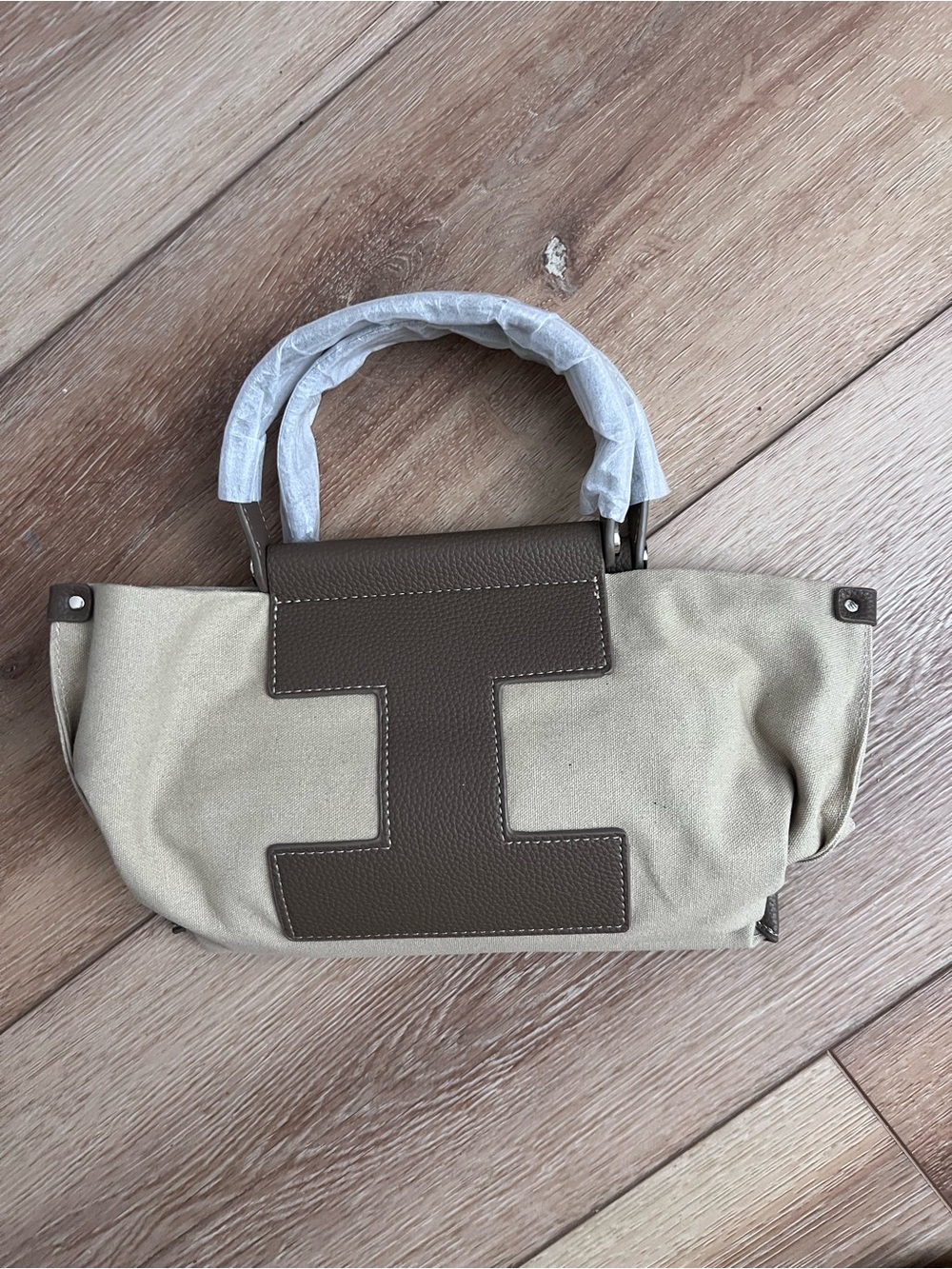 NWT IACUCCI Sorbetto Small Canvas Leather Crossbody Tote Bag - Brand New